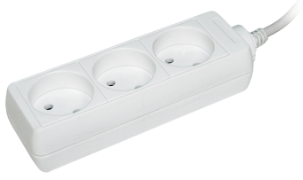 Удлинитель быт. 3 места/3метра 2000Вт 10А/250В (ПВС 2х0.75мм2) У3 ИЭК (упак.48/12)