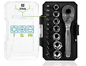 Набор бит 20 предметов ТРЕЩОТКА ГОЛОВКИ VERTEXTOOLS