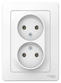 Розетка СП 2-мест. без з/к без з/шт, 16А, 250В, белый BLANCA (упак.6/6)