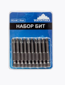 Бита PZ 3*50 мм VERTEXTOOLS 10 шт