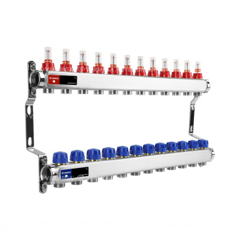 Блок коллекторный с расходомерами 1 "хЗ/4"х 12  (без концевиков)  (Varmega)