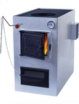 Котел отопительный  стальной "СИБИРЬ" КВО 12 ТПЭ*Дымоход слева/патрубки "подачи" и "обратки" справа