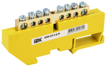 Шина PE "земля" на DIN-изол ШНИ-6х9-8-Д-Ж ИЭК (упак.500/20)