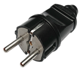 Вилка прямая с заземлением 16А черная 4240 IN HOME (упак.500/50)