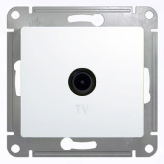 Механизм Розетки TV одиночная 1DB, СП 1-мест. белый "GLOSSA" (упак.10) GSL000191