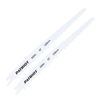 Полотно пильное для сабельной пилы по дереву 228*19*1.27 мм*6T 2 штуки PATRIOT