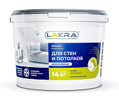 Краска акриловая для стен и потолков Лакра белоснежная 14кг