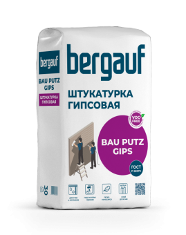 Штукатурка гипсовая Bergauf Bau Putz Gips, 30 кг Штукатурка гипсовая Bergauf Bau Putz Gips, 30 кг