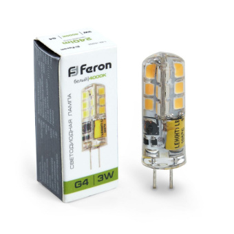 Лампа с/д LED 3W 4K G4  12V  LB-422 48LED  FERON