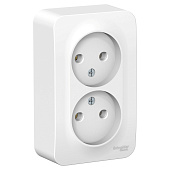 Розетка ОП 2-мест. без з/к, без з/ш, изол.пл, 16А, 250В, белый BLANCA (упак 10) кор.60шт