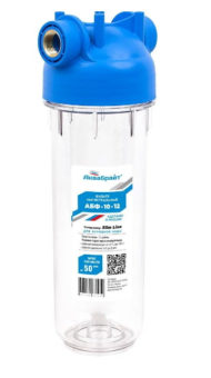 Фильтр магистральный SL10" лат.рез. 1/2"  прозрачный (Кронштейн+ключ) "Аквабрайт" (12)