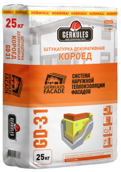 Штукатурка цементная Геркулес GD-31 Короед белая 1,5-2 мм, 25 кг