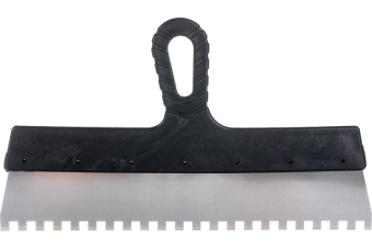 Шпатель зубчатый 350 мм с черной ручкой зуб 8*8 мм Сибртех 85477