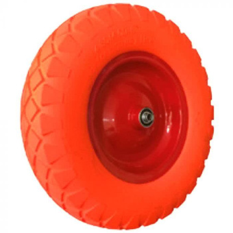 Колесо для 2-х кол.тачки 16" 4,00-8 ось 20/90мм пенополиуретан диск сварной оранж PU1602
