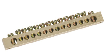 Шина PEN "земля-ноль" 6х9мм 14/2 (14групп/креп по краям) ИЭК (упак.600/10)