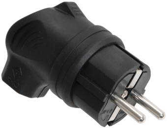 Вилка каучук. с боковым вводом з/к IP44 ОМЕГА ВБу3-1-0м (упак.180/30)