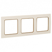 Стокгольм Рамка 3-местная белая с линией цвета шампань EKF PROxima