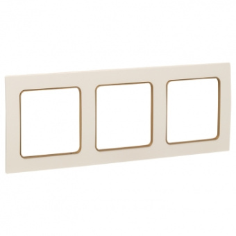 Стокгольм Рамка 3-местная белая с линией цвета шампань EKF PROxima Стокгольм Рамка 3-местная белая с линией цвета шампань EKF PROxima