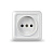 Розетка ОП 1-мест. без з/к без з/ш 16А 220В белый "Олимп" UNIVersal О0022