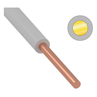 Провод медный ПВ 1 (ПуВ)  10 белый (ПуВнг(А)-LS) ГОСТ