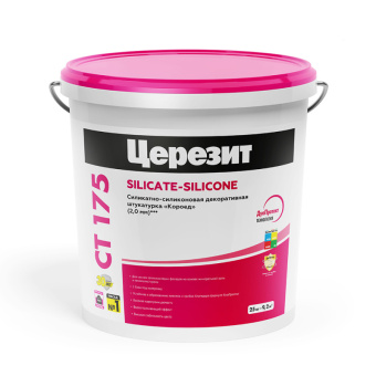 Штукатурка силикатно-силиконовая Церезит СТ 175 короед 2.0 мм, база, 25 кг