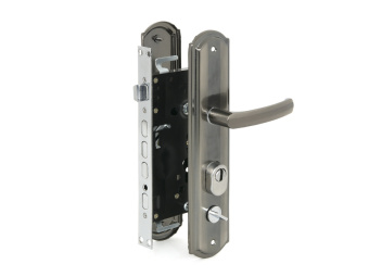 Замок врезной 405, левый (серебр-черн) "PALLADIUM"