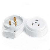 Вилка с розеткой разборные, открытой установки с заземлением, для плит, 250В, 32А, белая