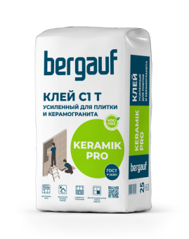 Клей усиленный для керамической плитки Bergauf Keramik Pro С1, 25 кг