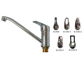 Смеситель для кухни однорычажный, излив 24 см (L), карт. 40, гайка (цинк) Омега 3303