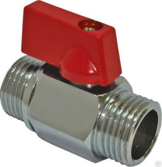 Кран  шаровой  "мини" 1/2" н/н  никель "Aqualink"  