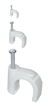 Скоба 10мм плоская пластиковая (100шт) ИЭК (упак.300/50)