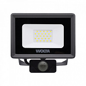 Прожектор светодиодный 50Вт 5500K WFL-50W/06S с датчиком движения черный WOLTA