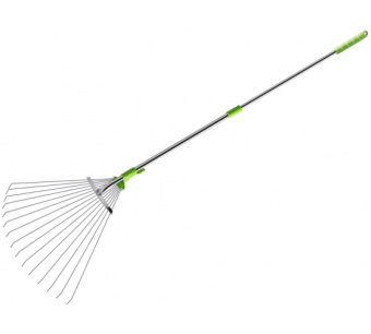 Грабли веерные 15-зубые раздвижные стальной черенок телескопические ЦИ 0231-6