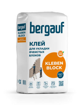 Клей для укладки ячеистых блоков Bergauf Kleben Block, 25 кг