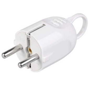 Вилка угловая з/к разборная с кольцом 16А белая ВПу12-01-Ст (упак.600/50)