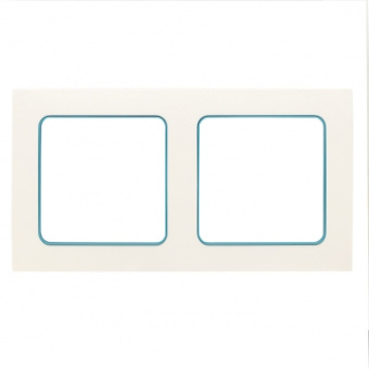 Стокгольм Рамка 2-местная белая с линией цвета синий EKF PROxima