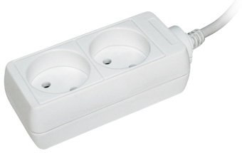 Удлинитель быт. 2 места/5 метров 2000Вт 10А/250В (ПВС 2х0,75мм2) У2 ИЭК (упак.40/10)