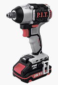 Гайковерт PIT PIW20H-300B/1 акк. 20В, 1/2, 300Нм, 1/2"+HEX 1/4", 1х2Ач, ЗУ, бесщеточный кейс