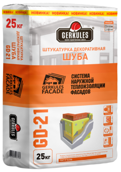 Штукатурка декоративная Геркулес GD-21 Шуба 1-1,5, 25 кг Штукатурка декоративная Геркулес GD-21 Шуба 1-1,5, 25 кг