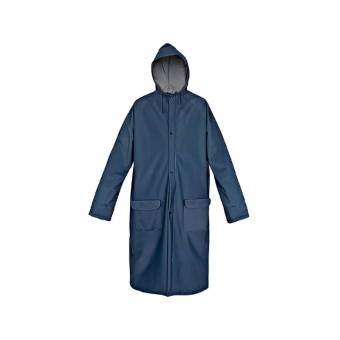 Плащ- дождевик ПВХ двухслойный синий молния резинки на рукавах 300 мк Komfi