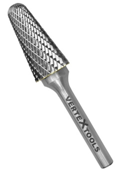Борфреза по металлу VERTEXTOOLS твердосплавная, коническая закругленная, тип L, 16 мм