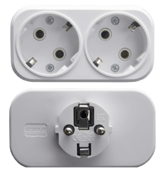 Сетевой разветвитель на 2 выхода с/з, 250В,16A, белый ADP16-22-20 Ферон