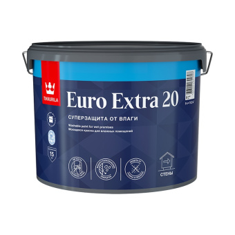 Краска для влажных помещений Tikkurila EURO EXTRA 20 9 л