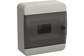 TEKFOR Корпус пластиковый ЩРН-П-8 IP41 черная прозрачная дверь IEK