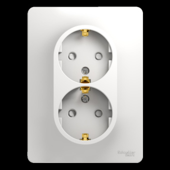 Розетка СП 2-я з/к з/ш белая "GLOSSA" (упак.10) GSL000126