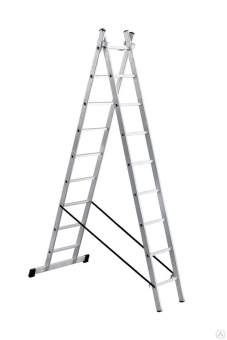Лестница 2*9 ступеней алюминиевая двухсекционная 2,60/4,29 м Perilla 1209