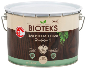 Защитный Состав 2-в-1 ТЕКС BIOTEKS Палисандр 9 л