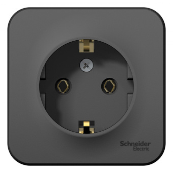 Розетка ОП 1-мест. з/к, изолир.пл. 16А, 250В, антрацит BLANCA