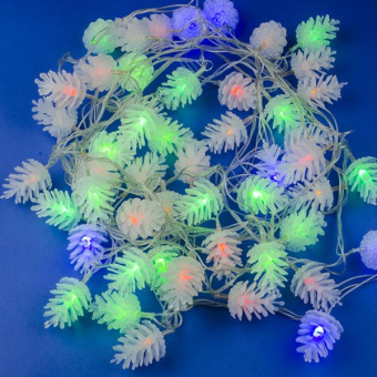 Гирлянда-нить ULD-S0500-050/DTA PINE CONES "Шишки"  50LED разноцв. 5м. прозр.провод IP20 Uniel