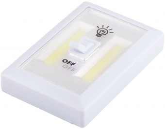 Светодиодный светильник с переключателем 1LED 3W (3*AAA в комплект не входят),  115*75*35мм, белый,